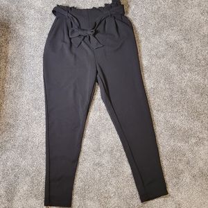 Shosho Black Slack Pants Tie Waist Size Large